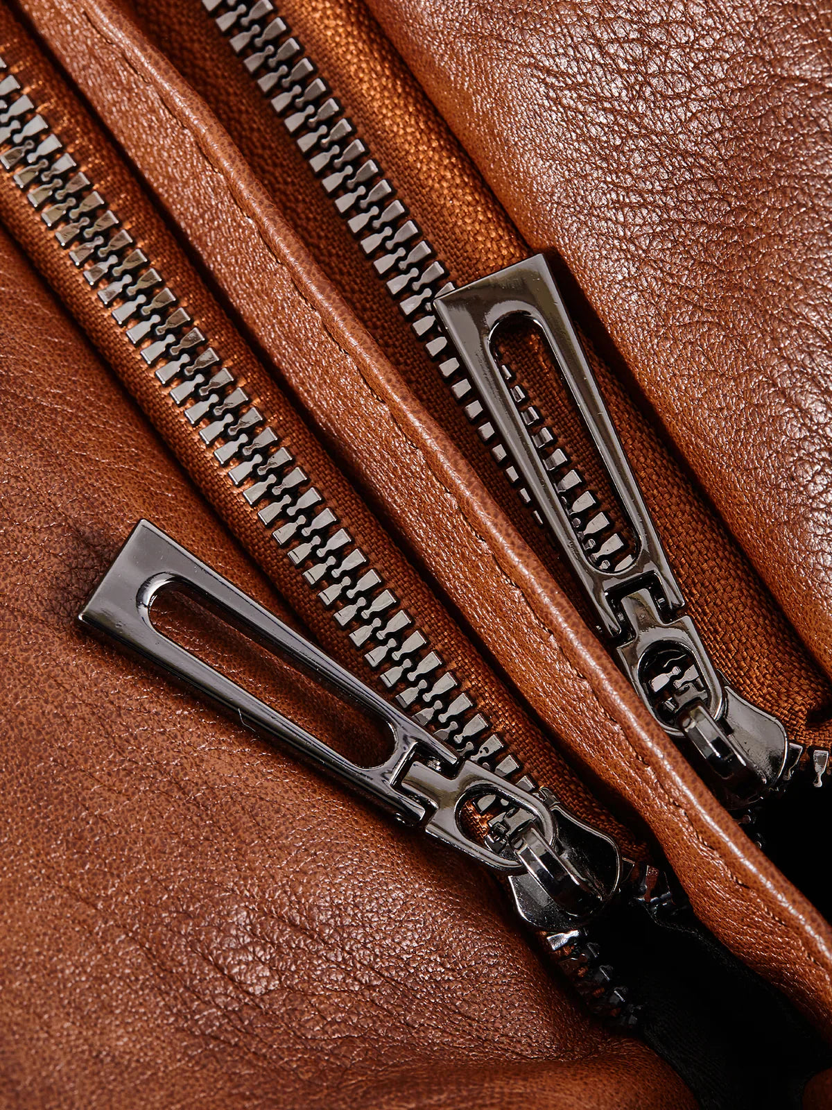 Luxe Zip Leather Shoulder Bag