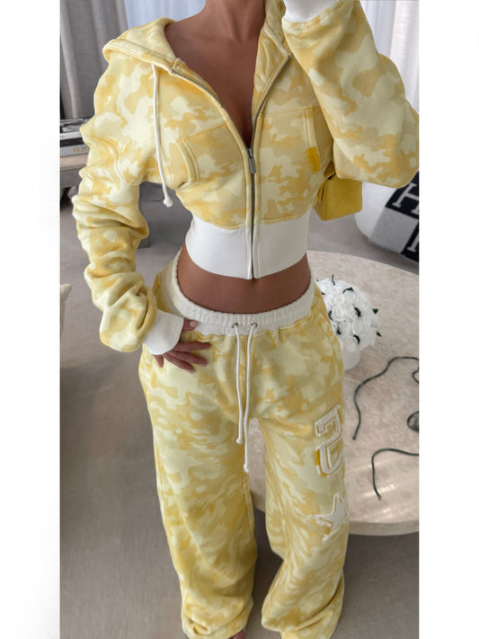 Camo Cropped Track Suit