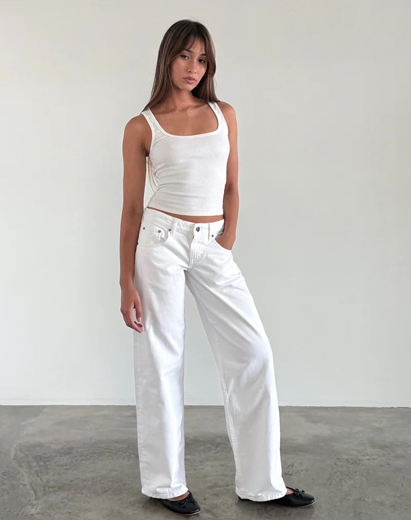 Low Rise Jeans White