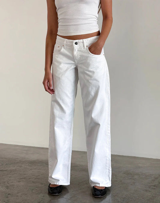 Low Rise Jeans White