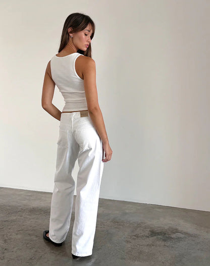 Low Rise Jeans White