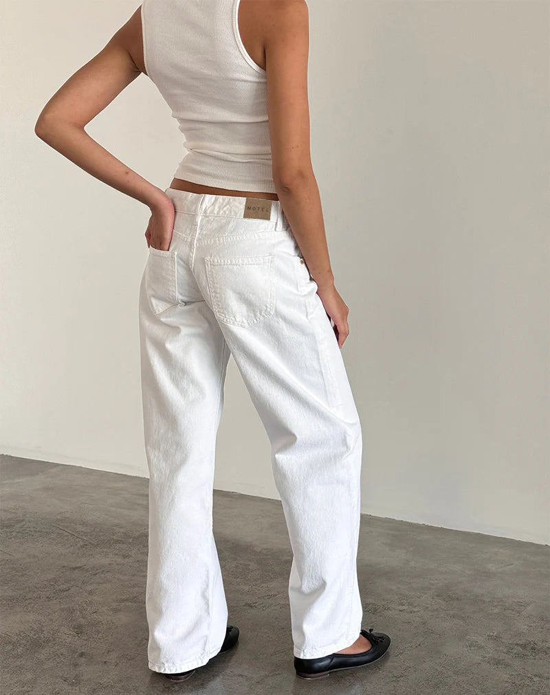 Low Rise Jeans White