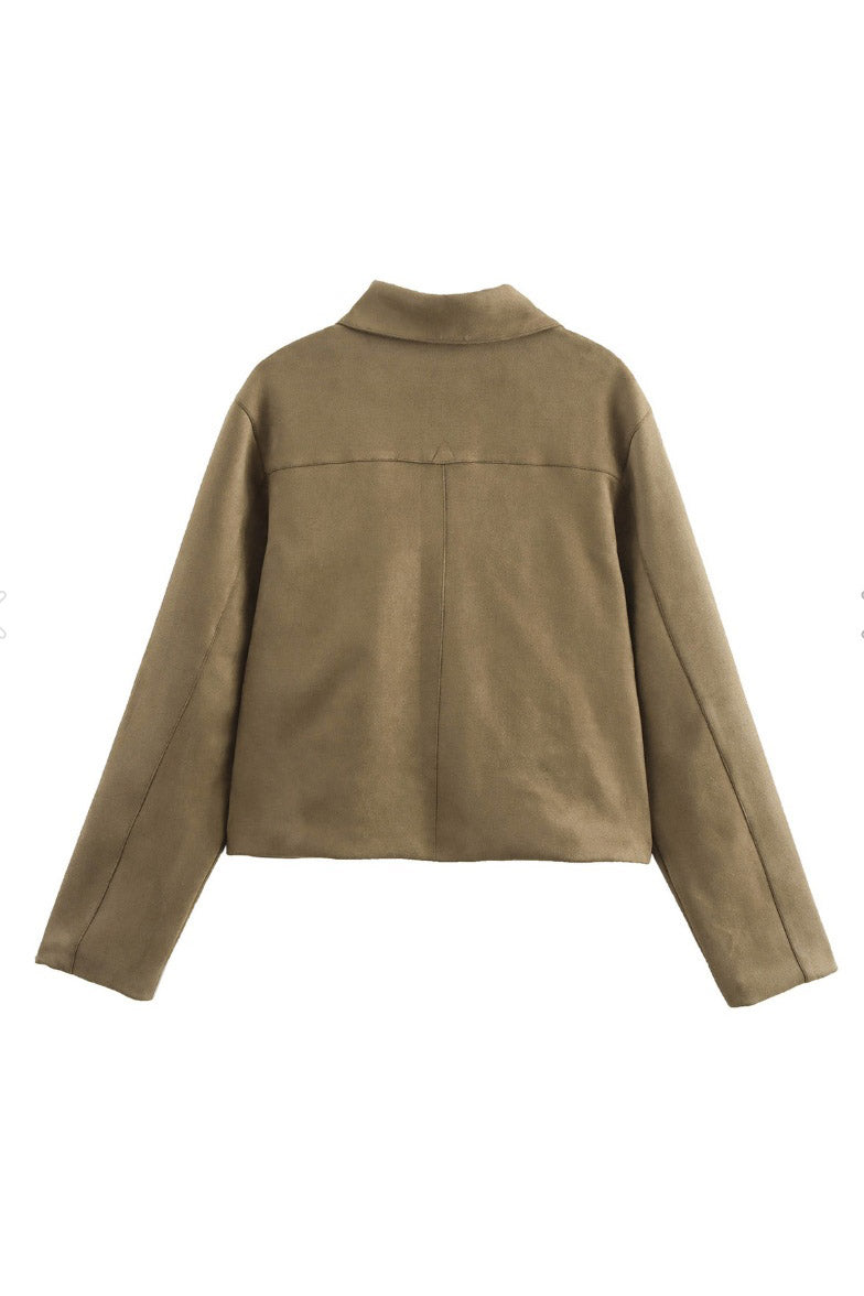 Split suede leather jacket
