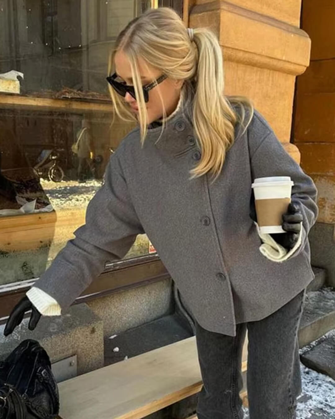 Jacky Wool Coat High Neck
