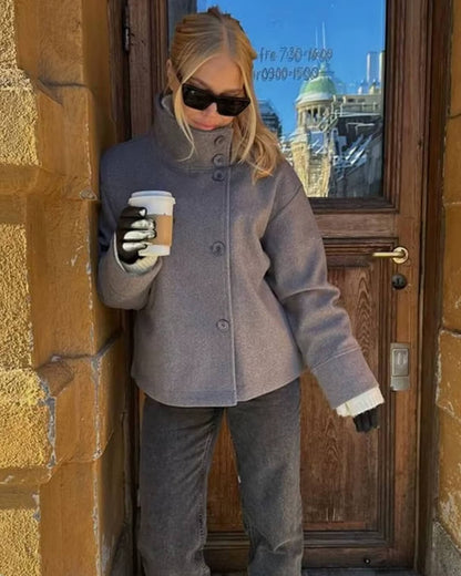 Jacky Wool Coat High Neck