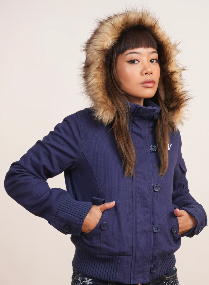 Jacket with Fur Collar