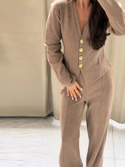 Knit Women's Cardigan 2 Pieces Set Women