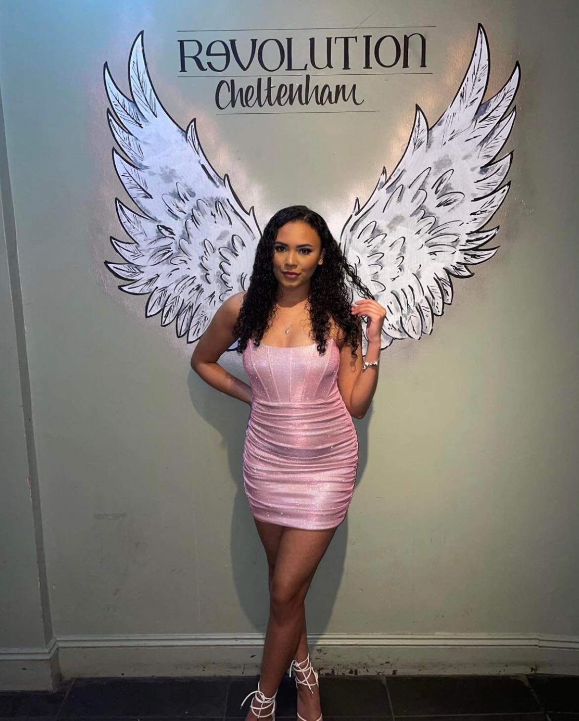 Celeste Spark Corset Dress – Rose Glow