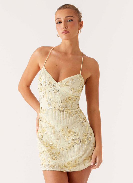 Alia Mini Dress - Yellow