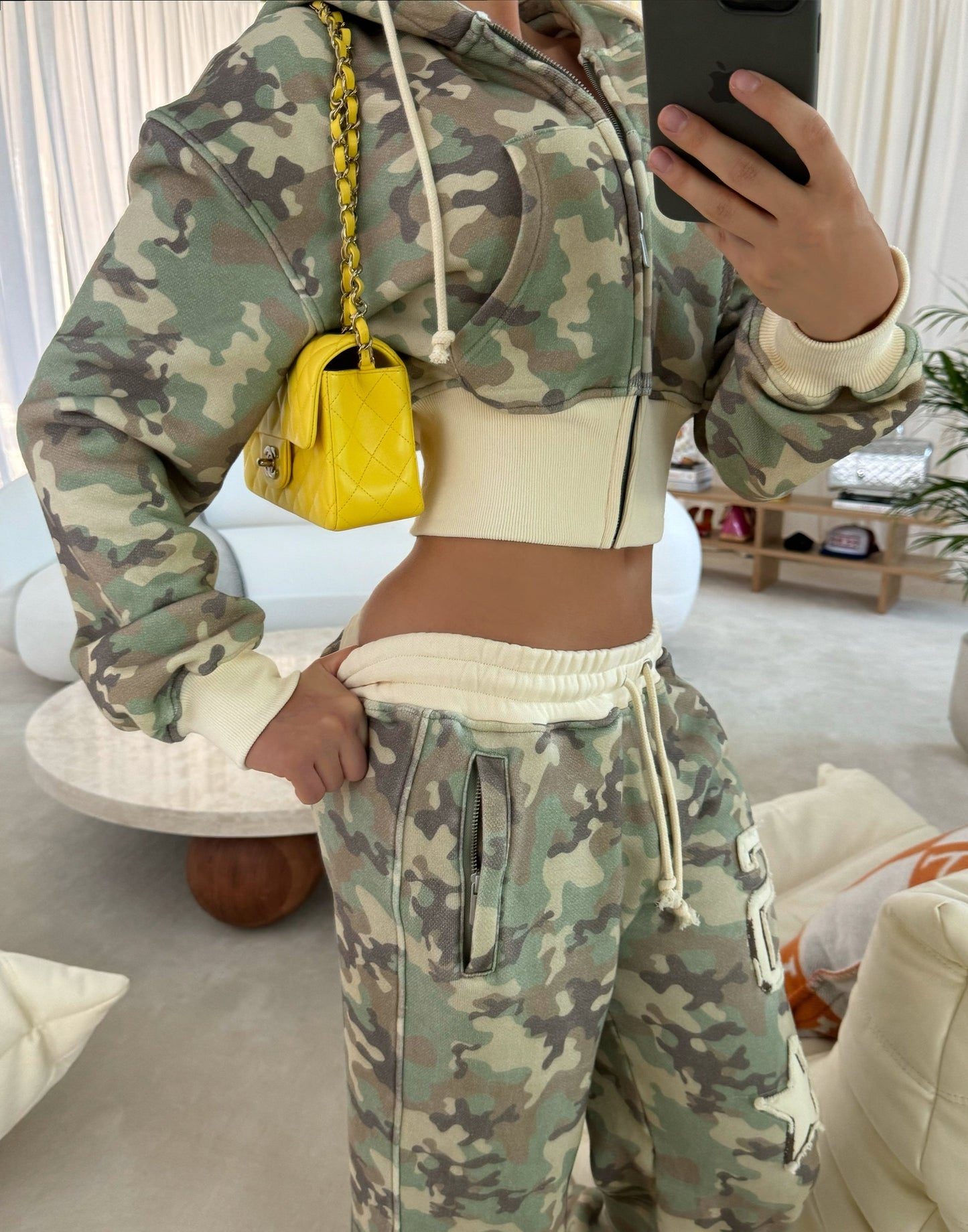 Camo Cropped Track Suit