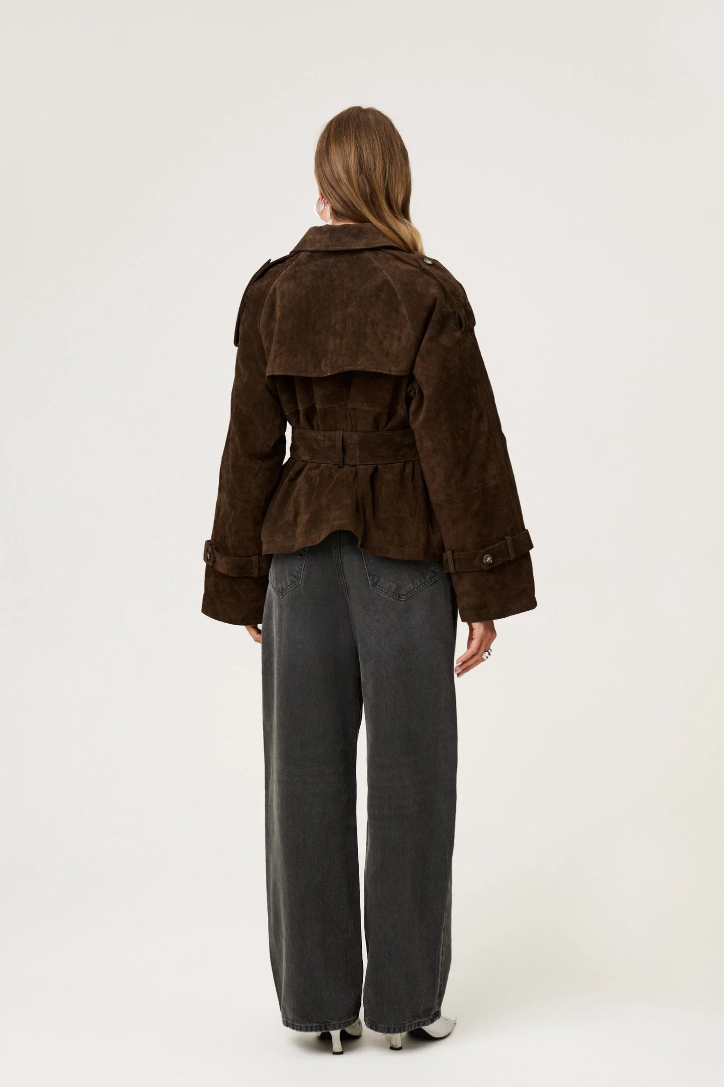 Suede Cropped Trench