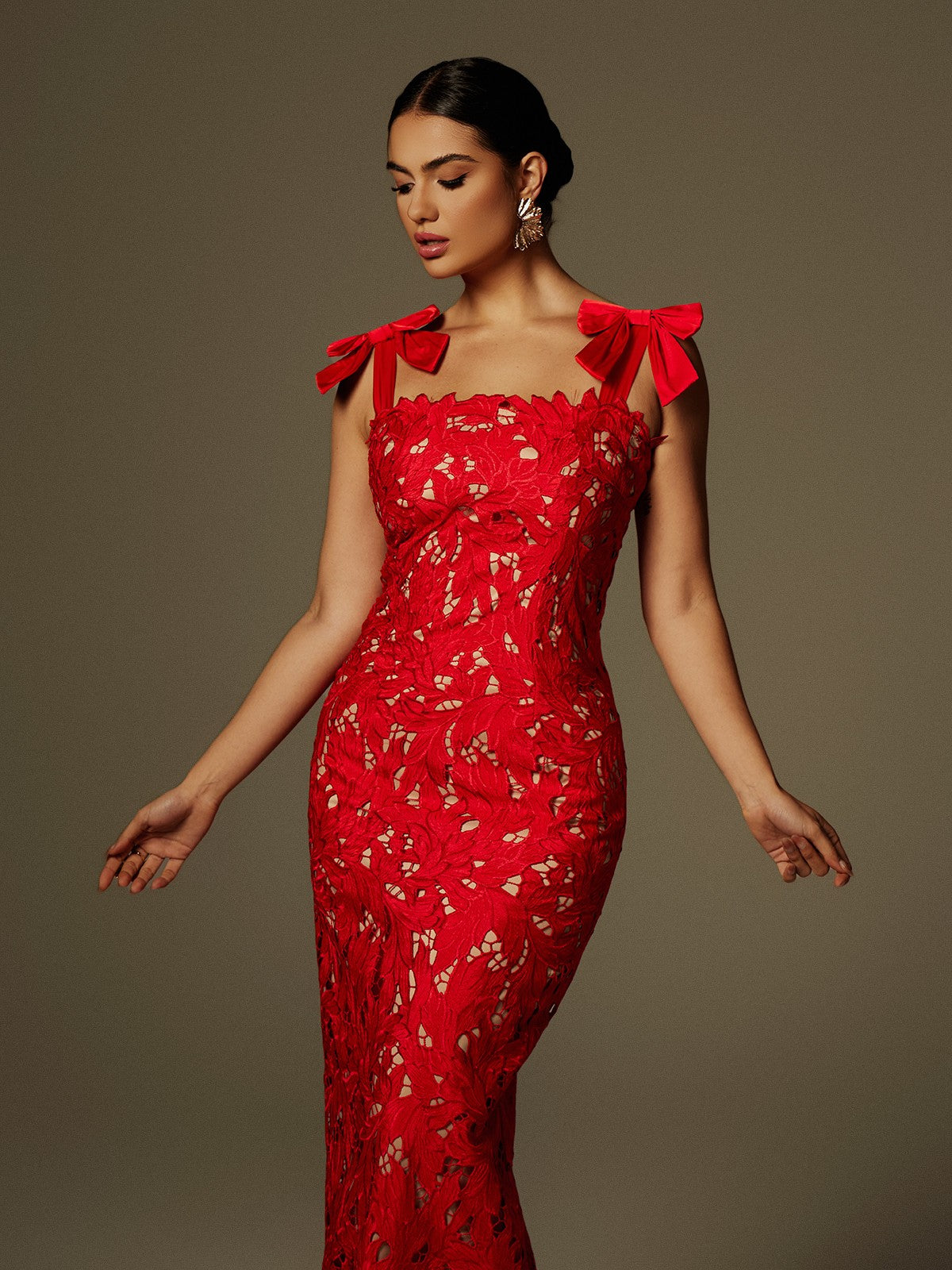 Bow Floral Maxi Dress