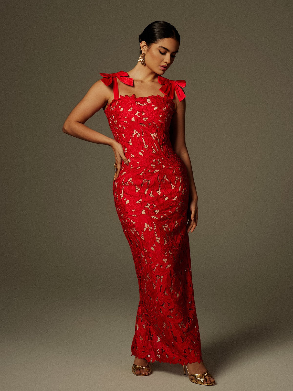 Bow Floral Maxi Dress