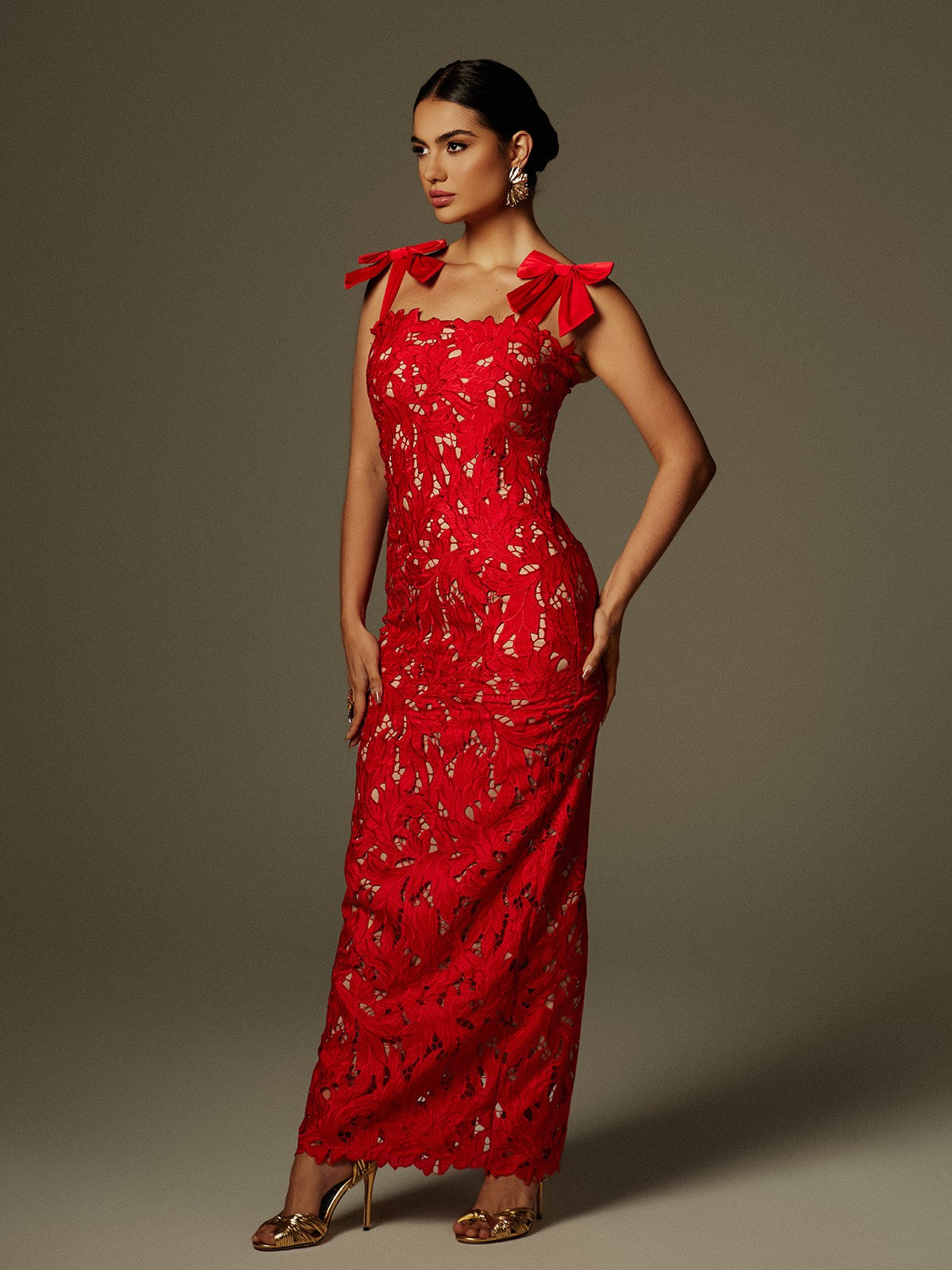 Bow Floral Maxi Dress