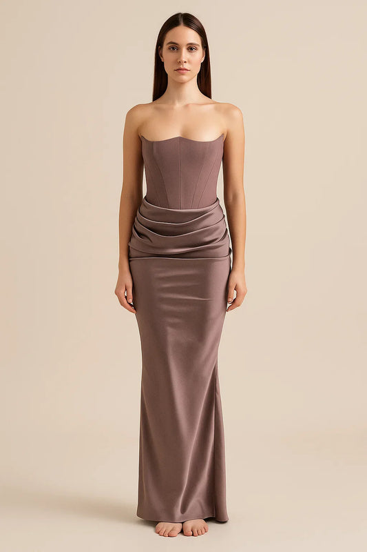 Isla | Strapless Korset Maxi Dress