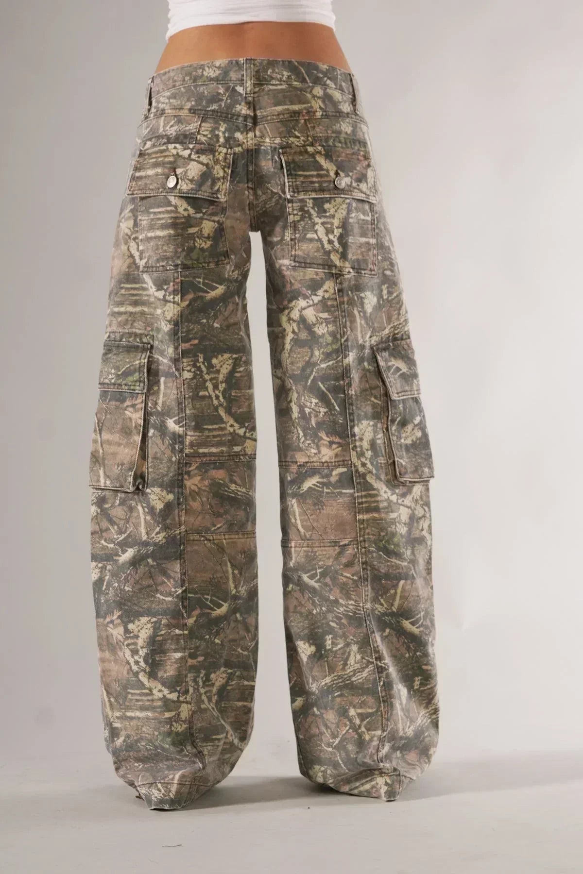 Women's cargo pants gray casual