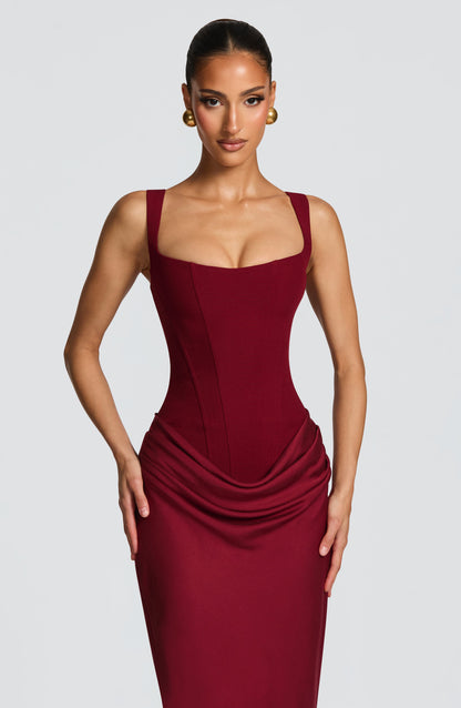 Ella Maxi Dress - Burgundy