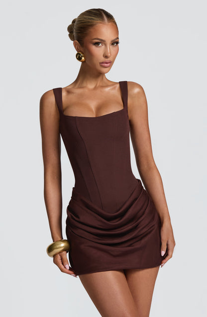 Juliana Mini Dress – Rustic Plum