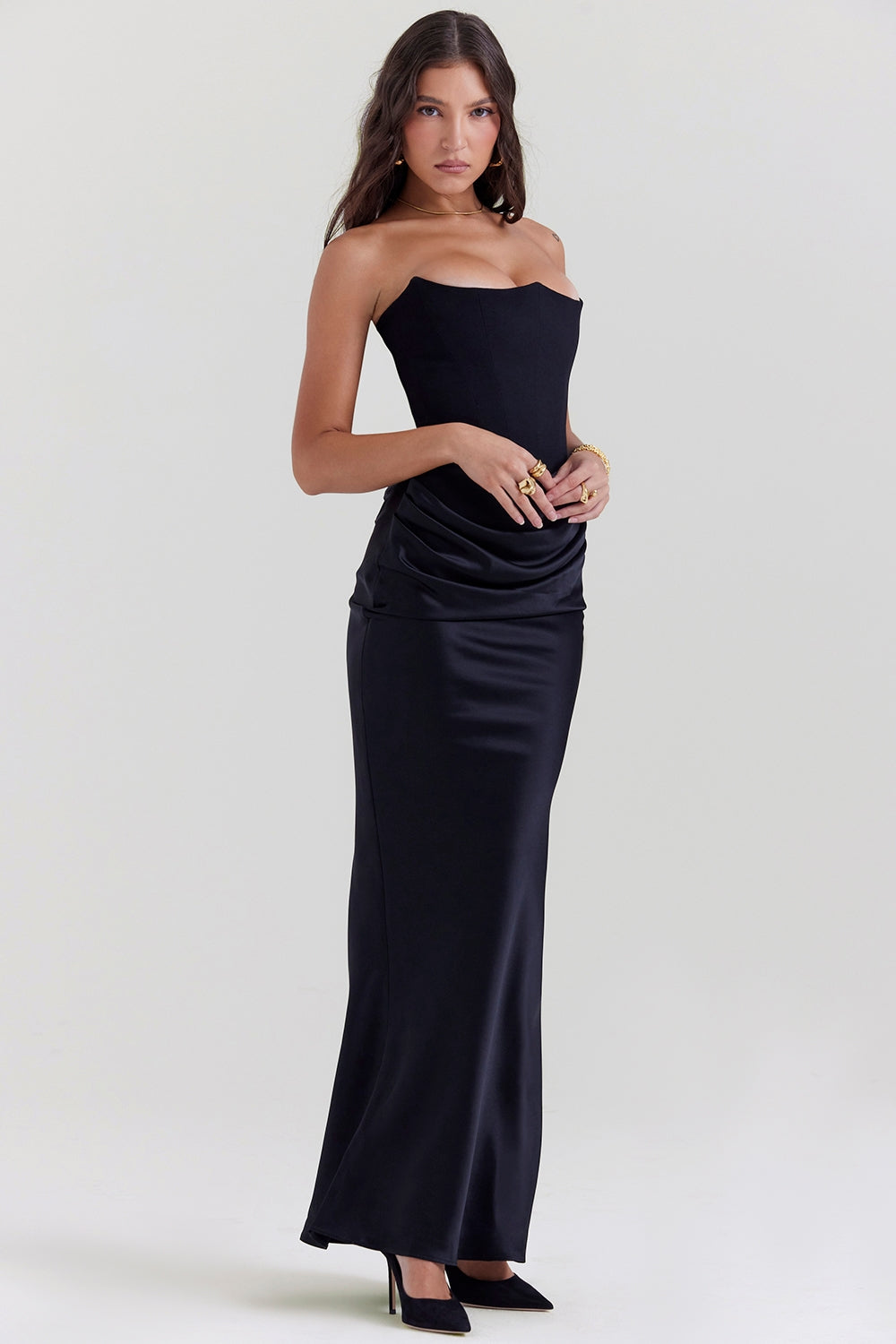 Isla | Strapless Korset Maxi Dress