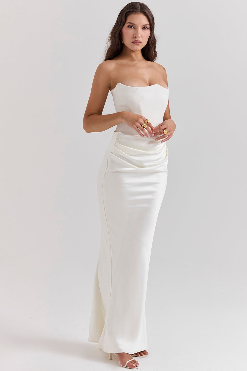 Isla | Strapless Korset Maxi Dress