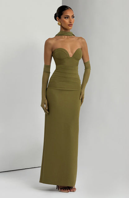 Emma Maxi Dress - Deep Olive