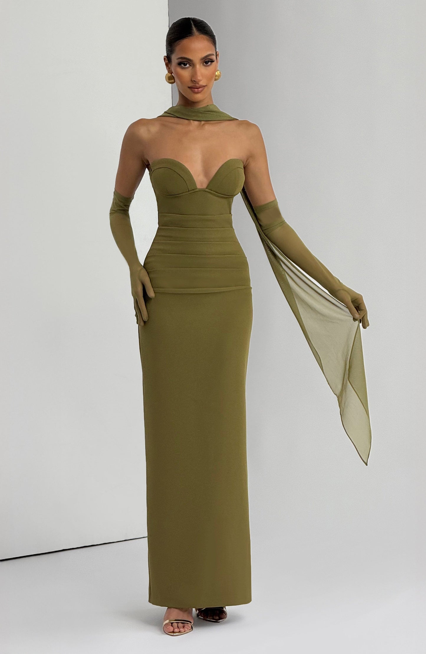 Emma Maxi Dress - Deep Olive