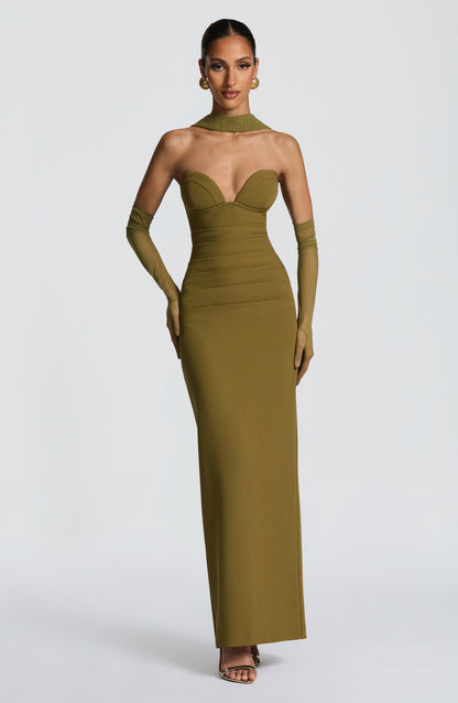 Emma Maxi Dress - Deep Olive
