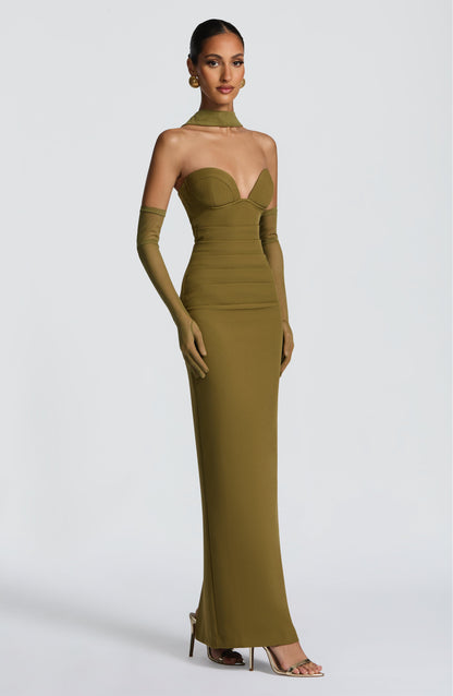 Emma Maxi Dress - Deep Olive