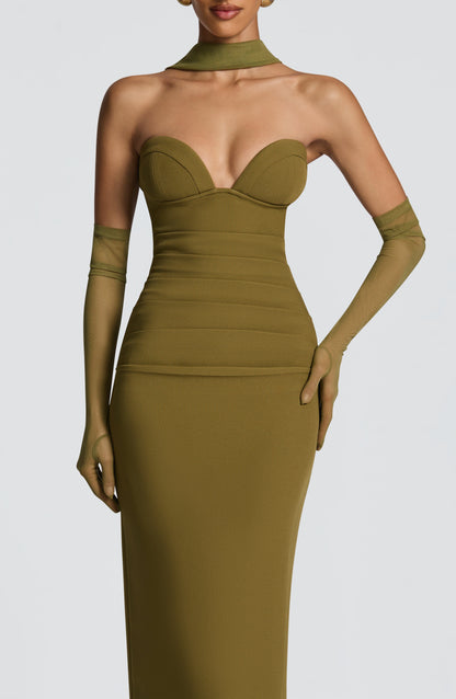 Emma Maxi Dress - Deep Olive