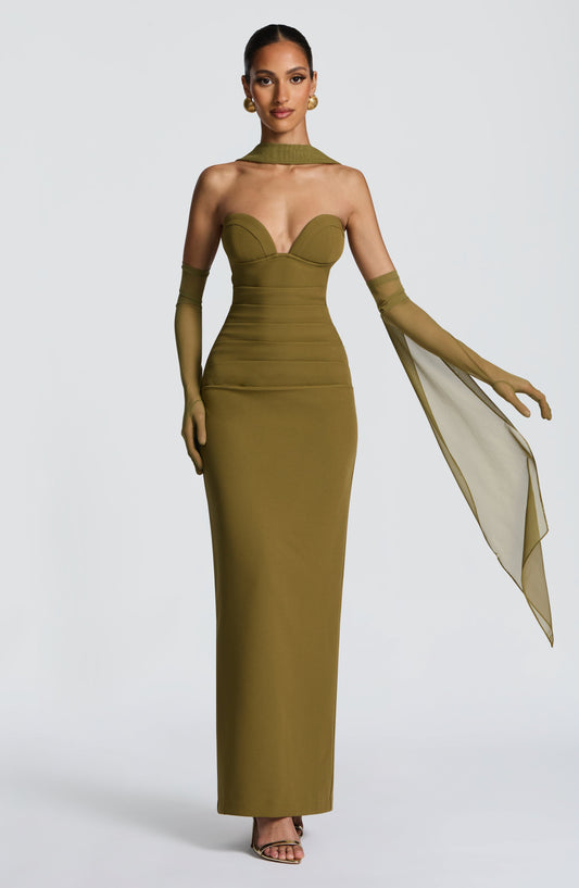 Emma Maxi Dress - Deep Olive
