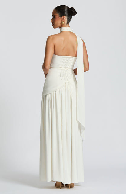 Olive Elegance Maxi Gown