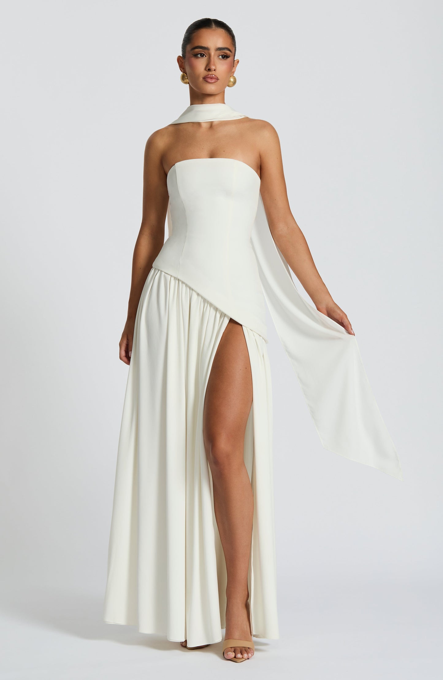 Olive Elegance Maxi Gown
