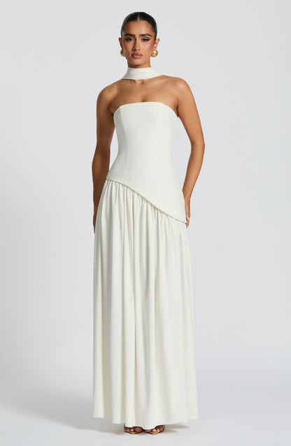 Olive Elegance Maxi Gown