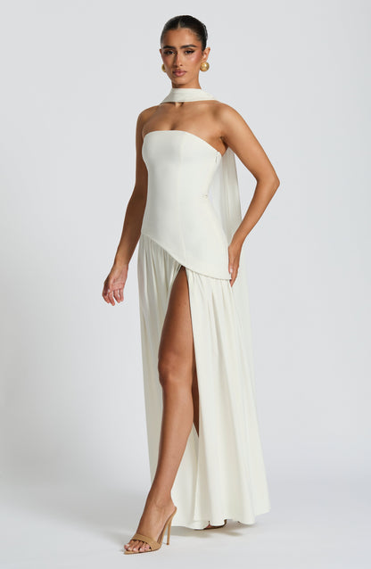 Olive Elegance Maxi Gown