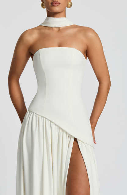 Olive Elegance Maxi Gown
