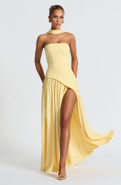 Olive Elegance Maxi Gown