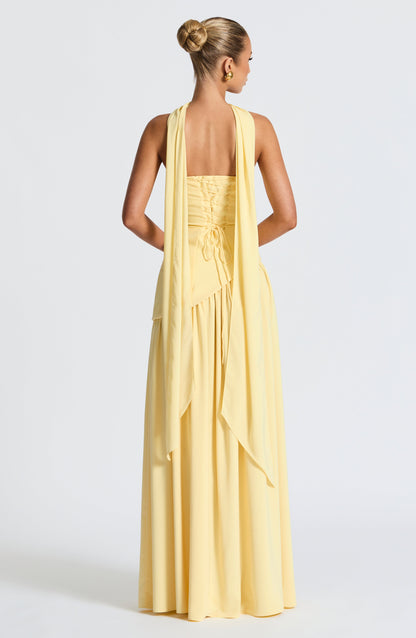 Olive Elegance Maxi Gown