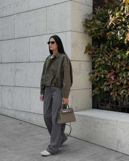 Alia Suede Bomber Jacket