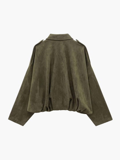 Alia Suede Bomber Jacket
