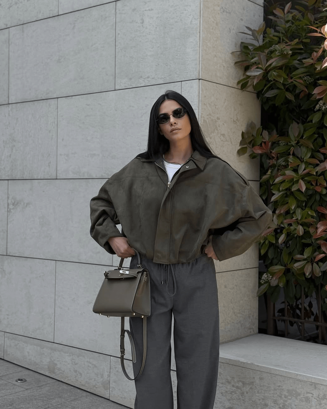Alia Suede Bomber Jacket