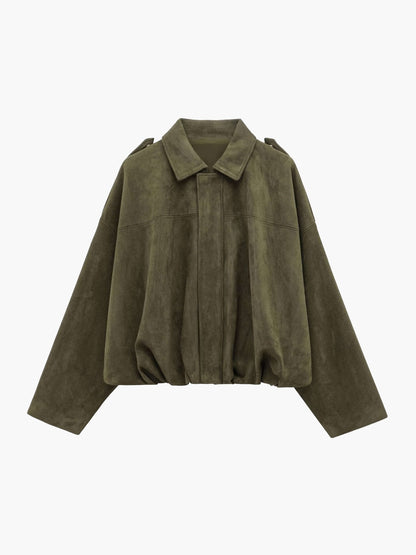 Alia Suede Bomber Jacket