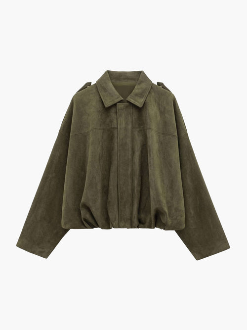 Alia Suede Bomber Jacket