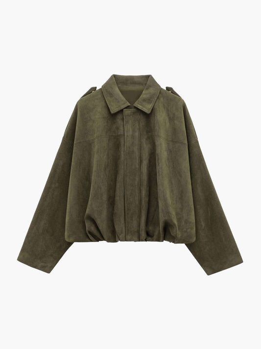Alia Suede Bomber Jacket
