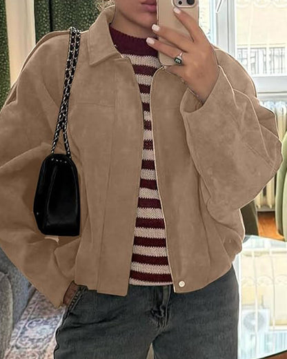Alia Suede Bomber Jacket