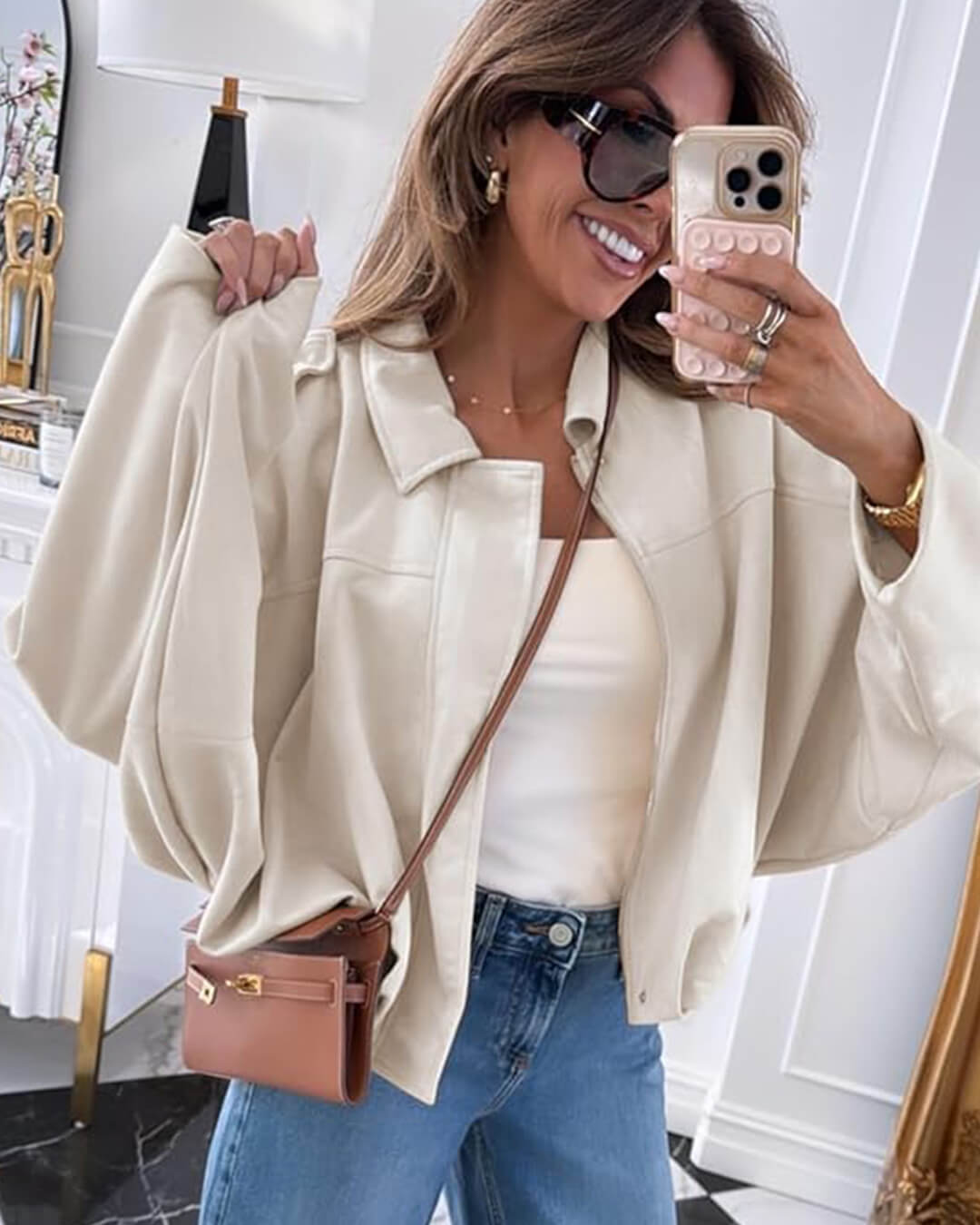 Alia Suede Bomber Jacket