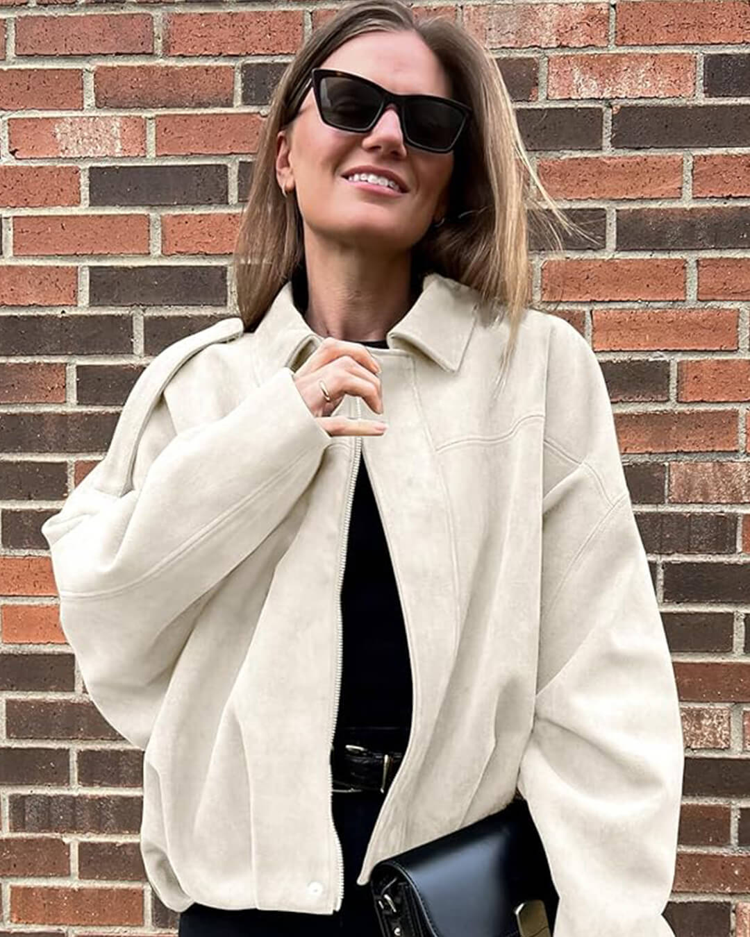Alia Suede Bomber Jacket