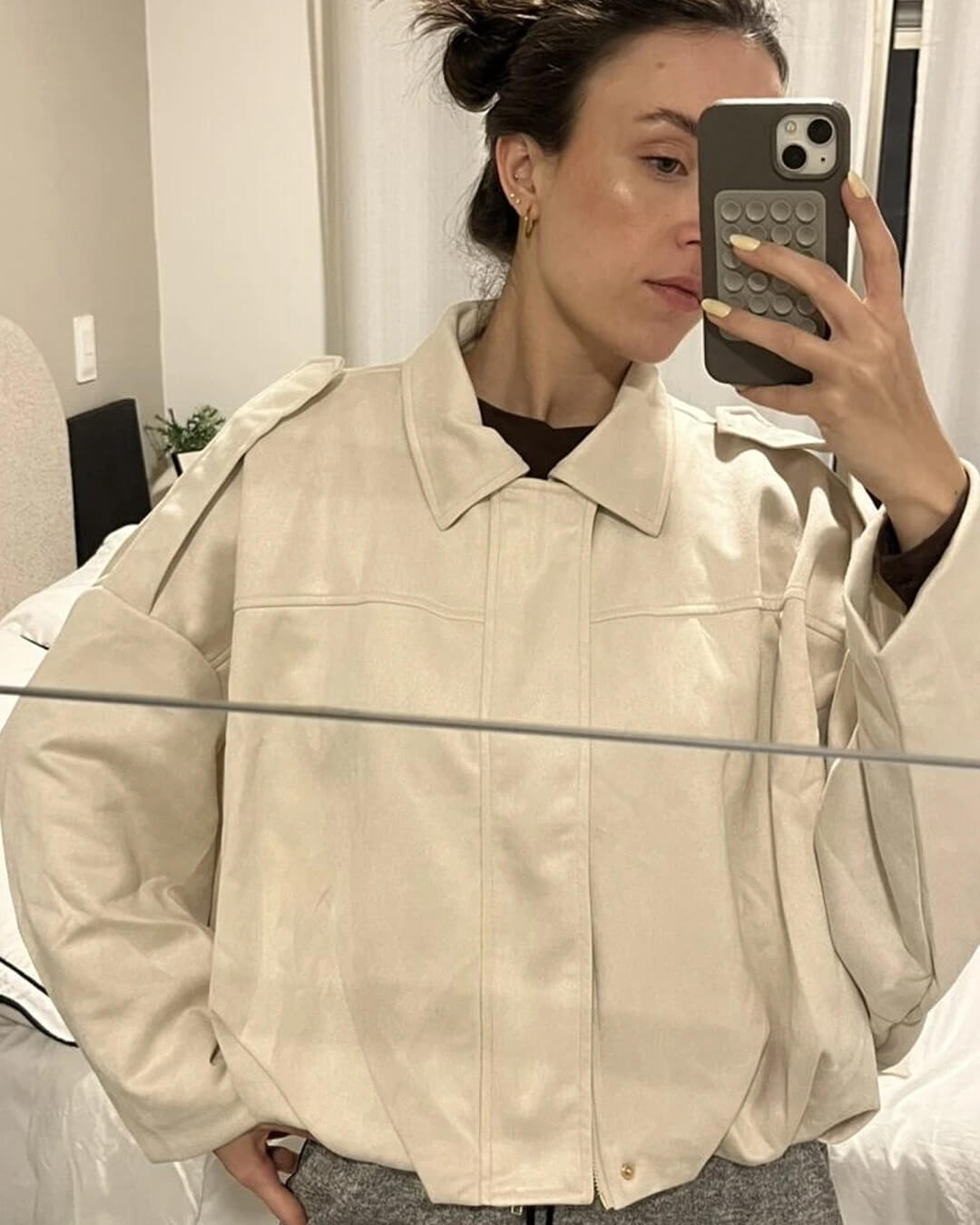 Alia Suede Bomber Jacket