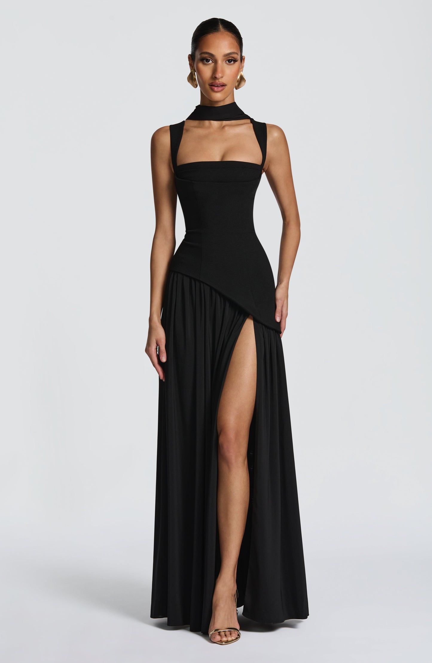 Olive Elegance Maxi Gown
