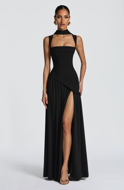 Olive Elegance Maxi Gown