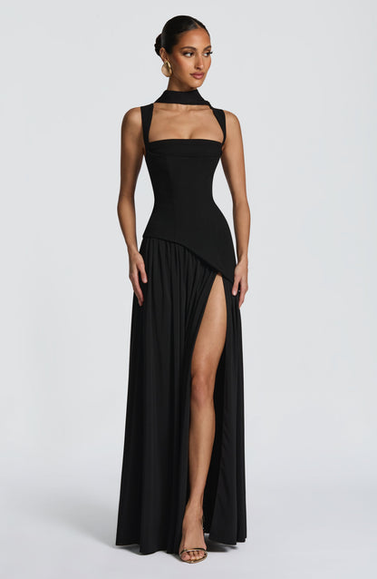 Olive Elegance Maxi Gown